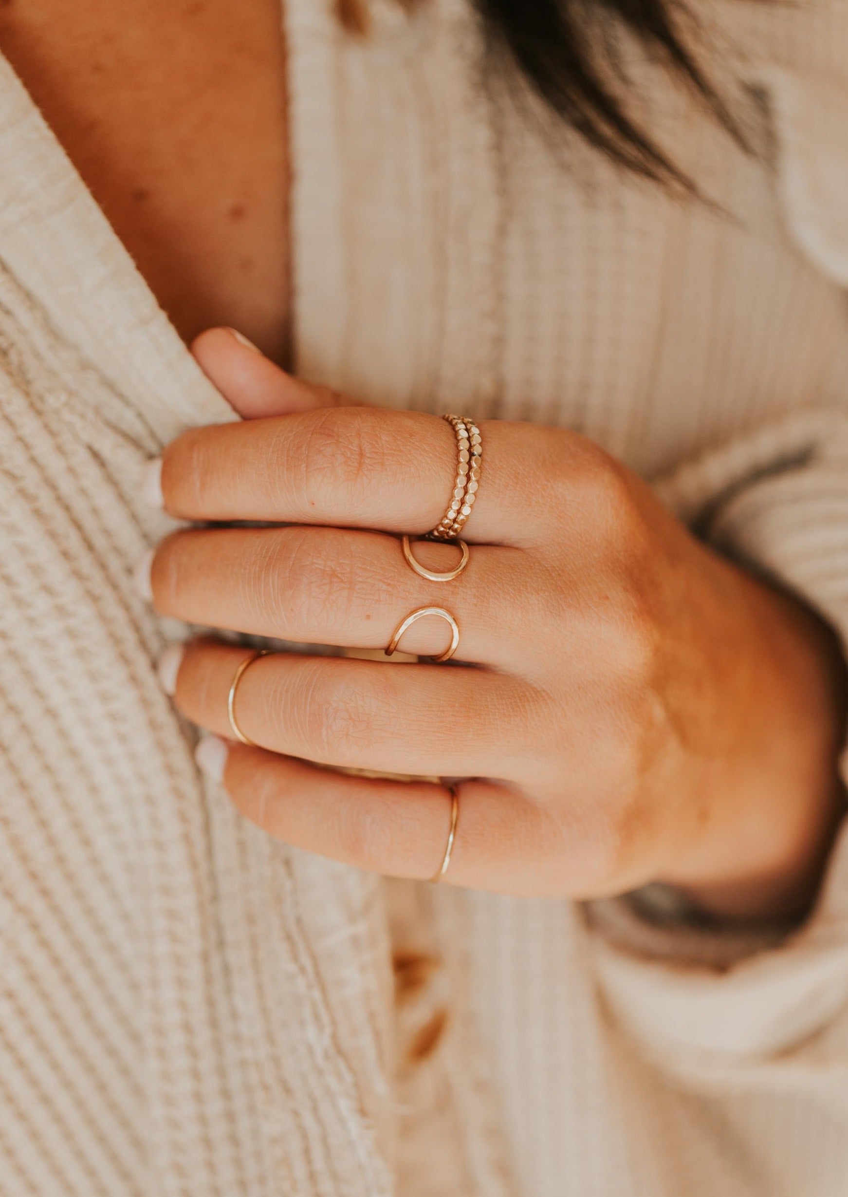 Simple Rings, Minimalist Ring, Rose Gold Stack Rings, Thin Gold Bands, Size 10 Woman Rings, Rings for Women, Thumb Ring | Bliss Ring