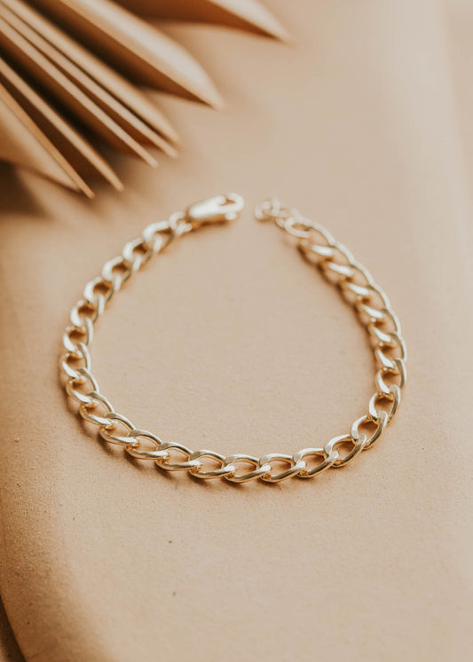 Hello Adorn Dylan chunky curb chain bold statement bracelet 14kt gold fill