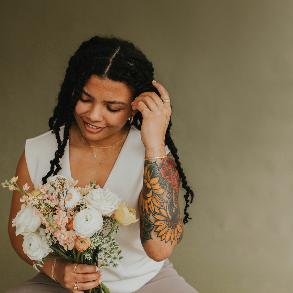 The April Edit by Hello Adorn features minimal, handmade jewelry with floral details.