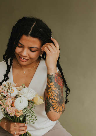 The April Edit by Hello Adorn features minimal, handmade jewelry with floral details.