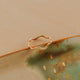 Gold ring on a ceramic plate with a textured surface