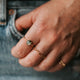 chain ring paired with alyce gemstone chalcedony