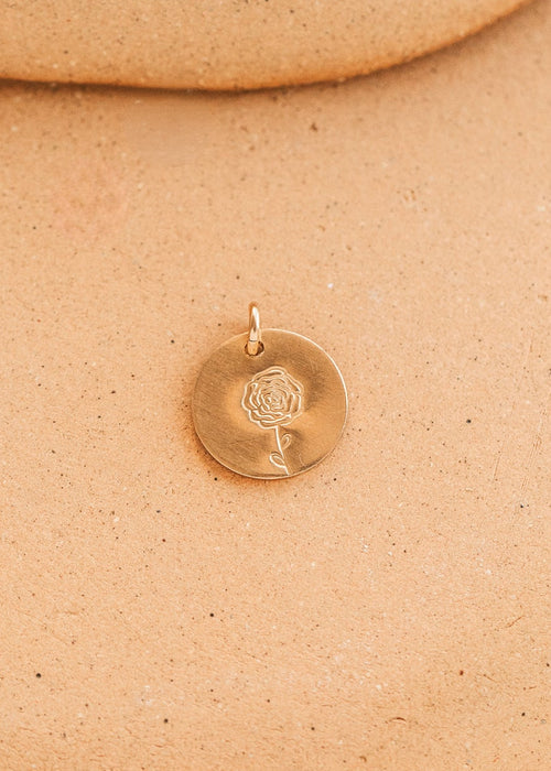 Birth Flower Circle Pendant