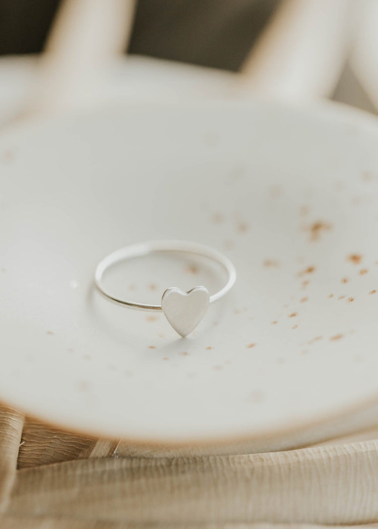 tiny heart stacking ring sterling silver