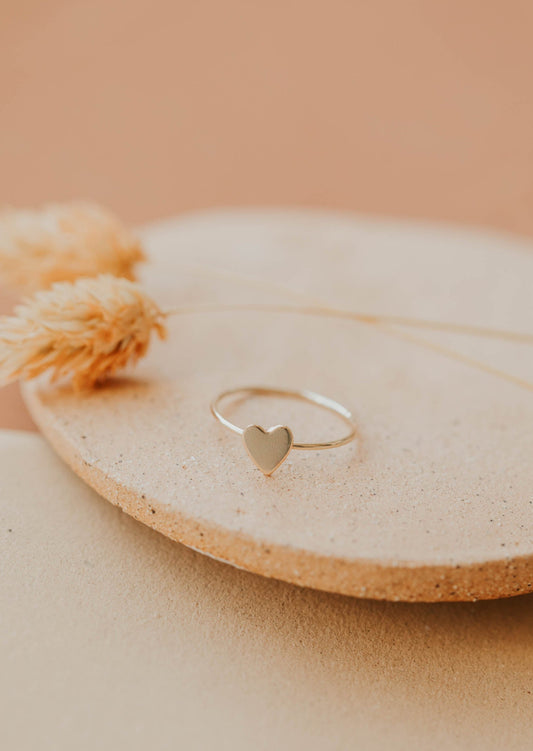 tiny heart stacking ring 14kt gold fill