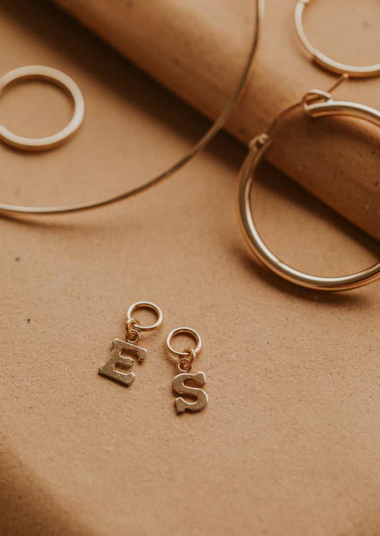 initial hoop earrings charms for hoops