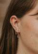 initial hoop earrings charms for hoops on model