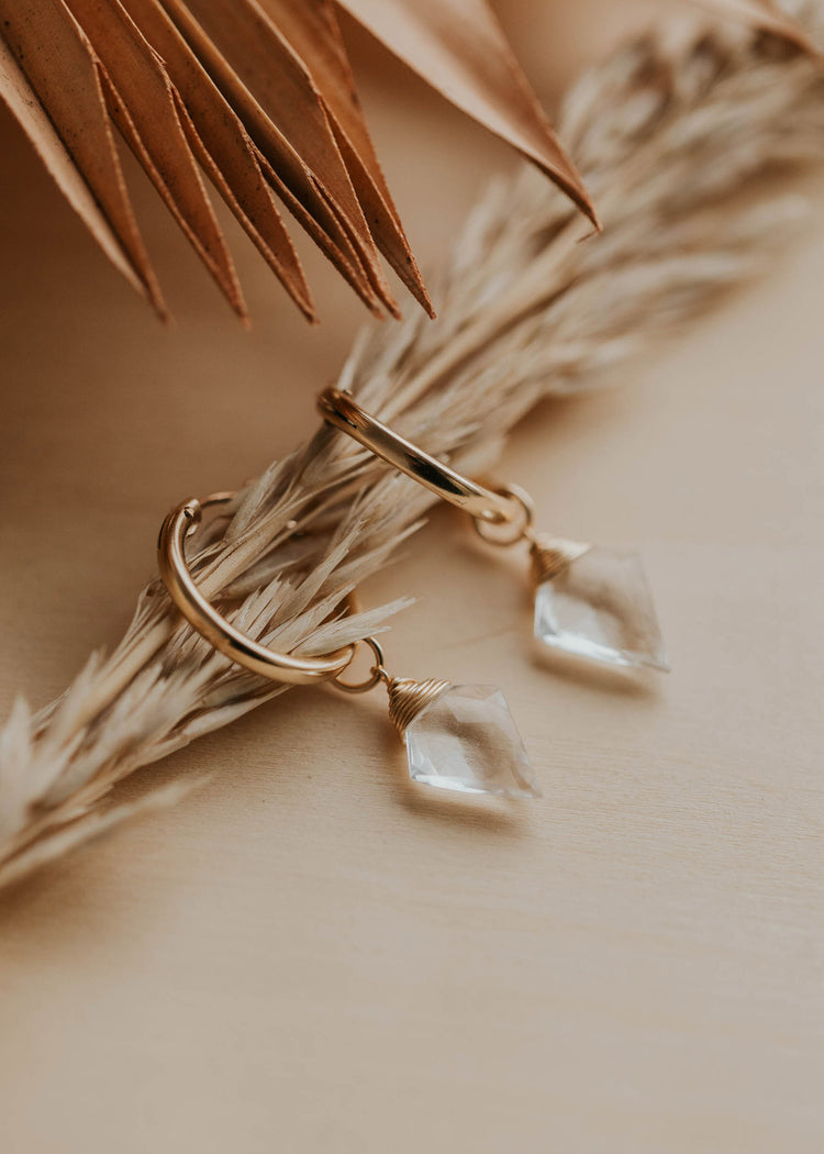 crystal dagger charm for earrings hoop drops