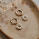 pair of pearl hoop earrings