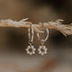 hanging set of pearl hoop earrings charms