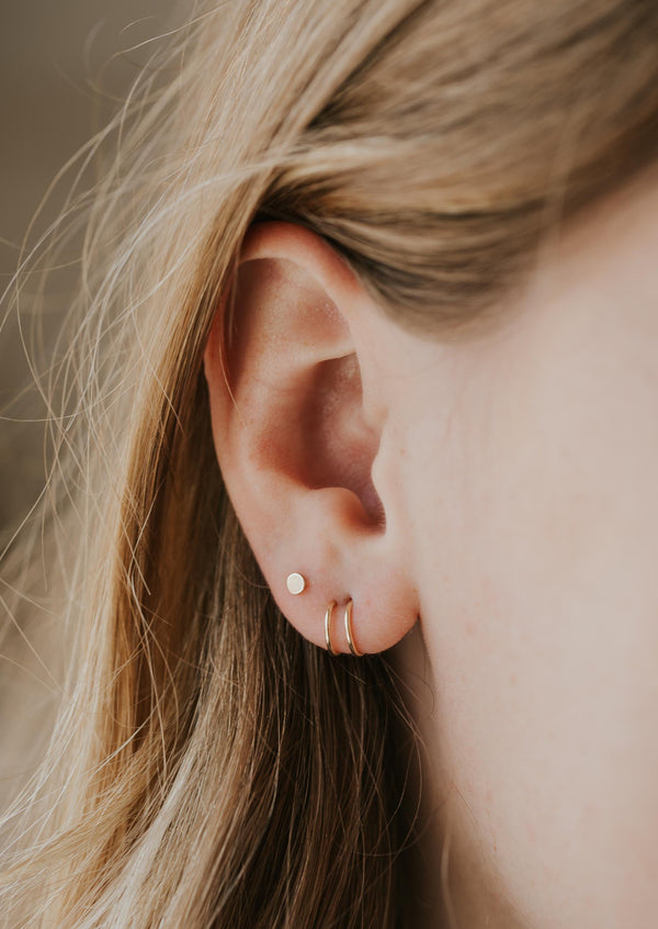 Tiny Dot Silver Earrings