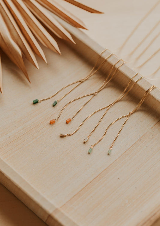 Gemma Lariat Necklace