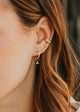 14K Gold Fill Grace Charms by Hello Adorn - CZ charm huggie earring worn in model's ear with curated stack