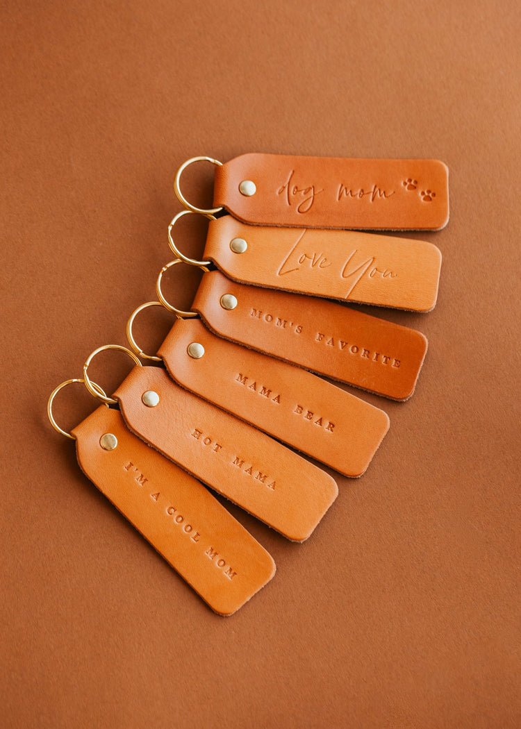 Twin Sparrow Leather Keychain