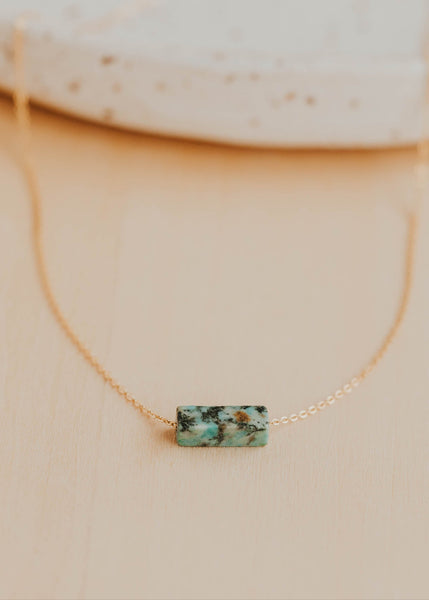 アクセサリー shermer necklace Fern Gemma Necklace | African Turquoise | Hello Adorn
