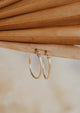 marlow textured hammered hoops hanging from palm leaf