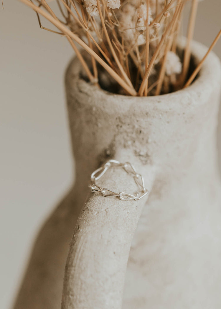 sterling silver chain ring