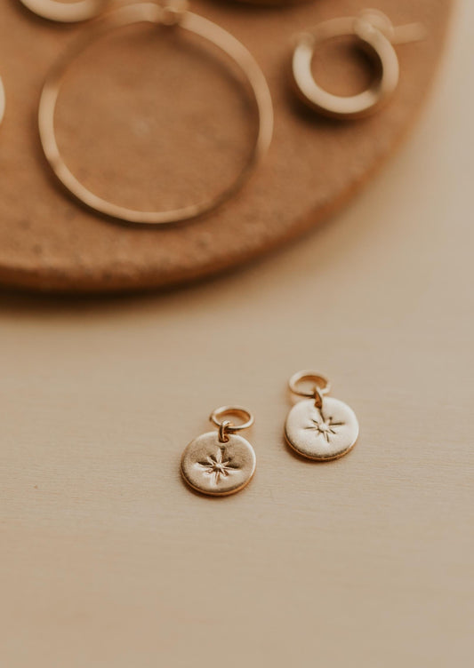 stamped earring charms with stars