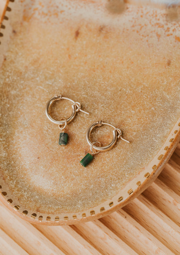gemstone charm for hoop earrings
