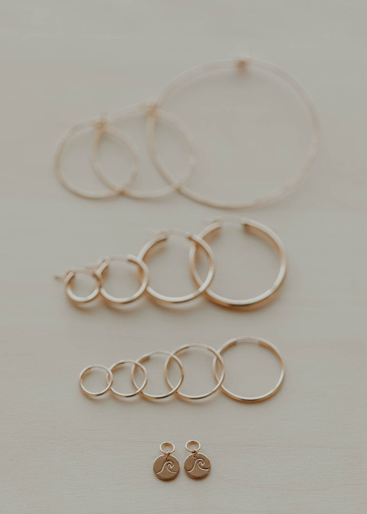 wave hoop charms fit onto our endless, bold and cypress hoops
