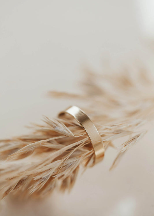 Gold band ring by Hello Adorn in 14k Gold Fill.