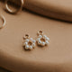 hoop pearl earrings daisy circle pearls