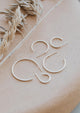 Silver hoops in five different sizes by Hello Adorn made for everyday jewelry wear.