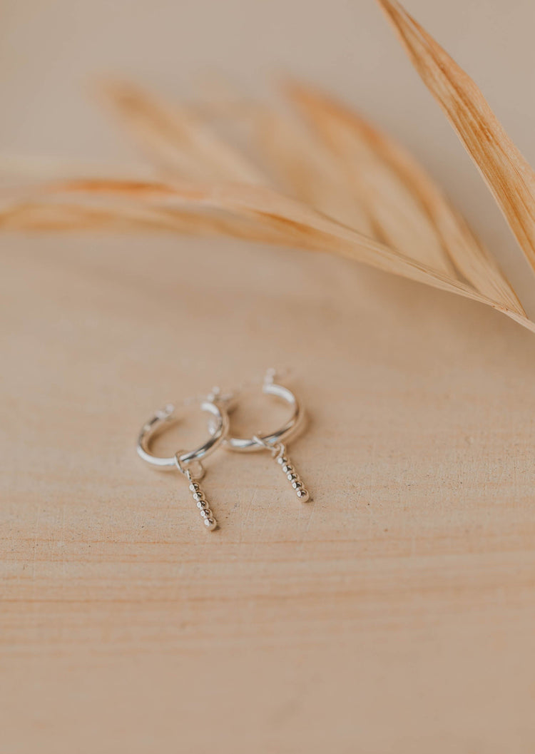 silver honey charm for hoops