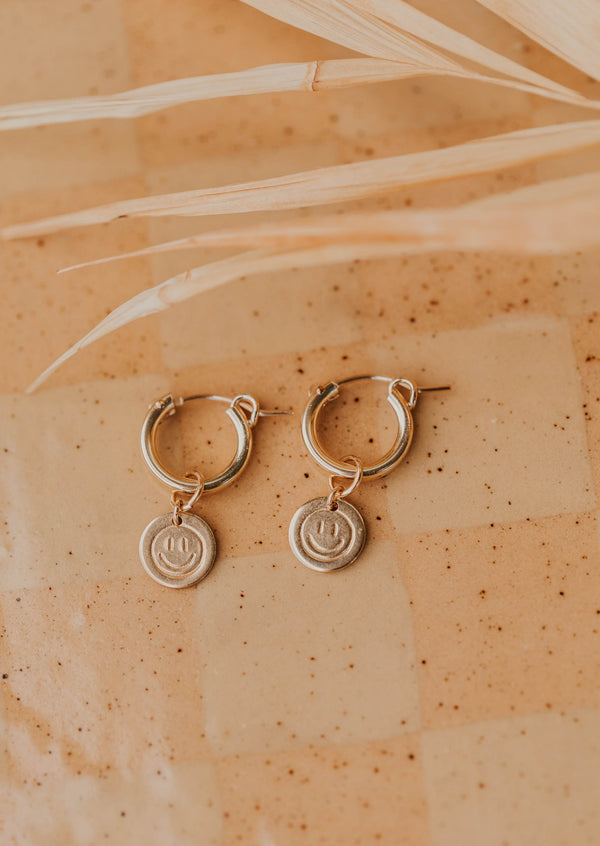 smiley face jewelry hoop charms