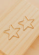 Hello Adorn Star Threader Earrings in 14kt Gold Fill shown flat with a polished background.