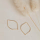 Wire earrings made into petal earrings in a thread through earrings style by Hello Adorn shown in 14k gold fill.