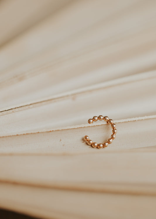 Beaded ear cuff in 14kt Gold Fill.
