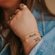 Beautifully stacked 14kt Gold Fill bracelets featuring a double rope chain bracelet.