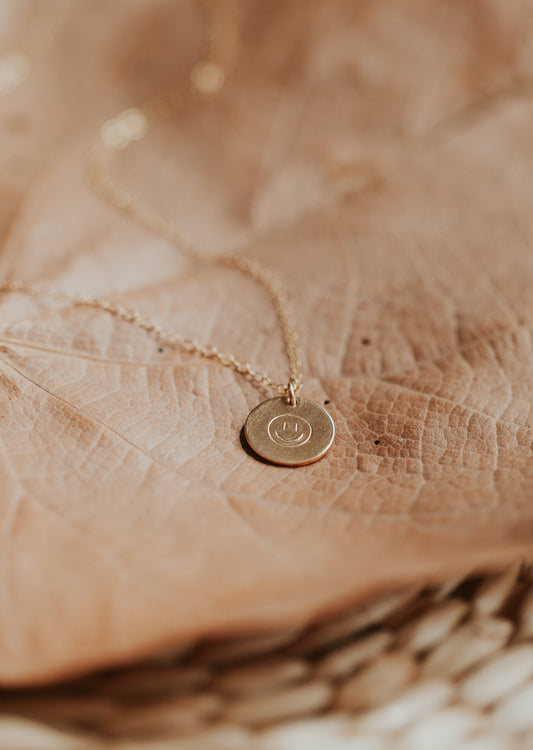 Smiley Face Necklace in 14kt Gold Fill