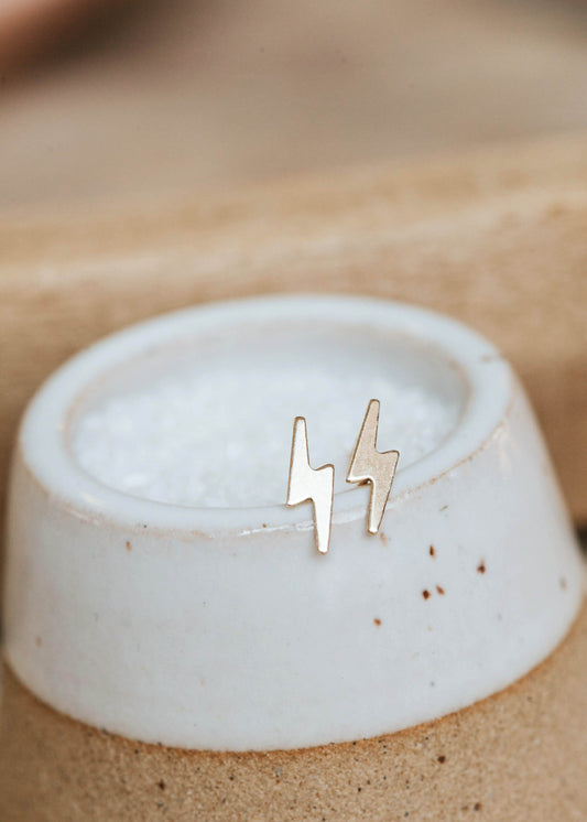 Tiny Lightning Bolt Studs